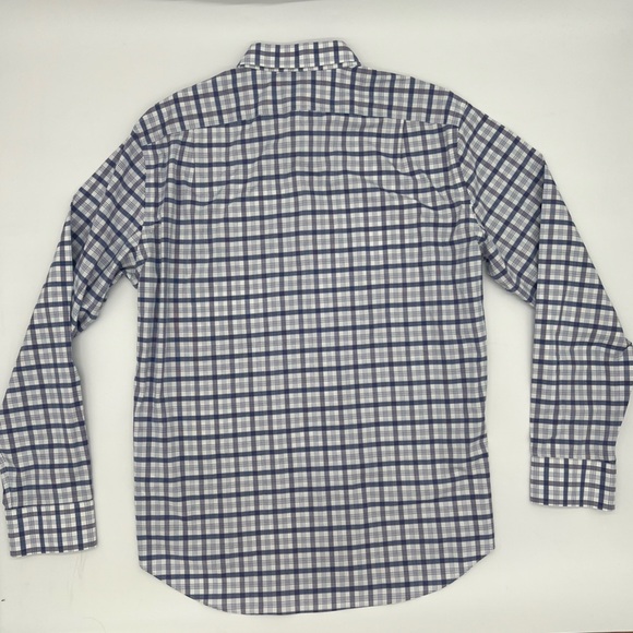 J.Crew Men’s XL Slim Flex Wrinkle Free Button-Up Shirt – Blue Plaid Cotton Blend - Picture 9 of 12